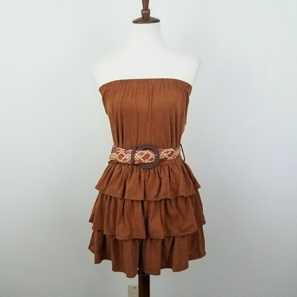 Margret by Be Cool Suede Strapless Dress